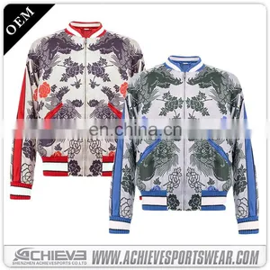 100% Polyester Sublimation Baseball Bomber Jacket thumbnail-2
