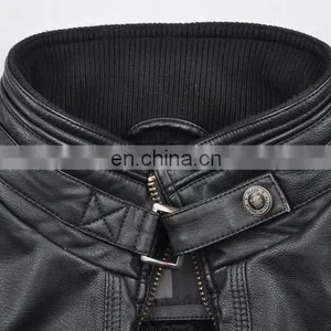 2015 Last Fashion Handsome Faux Fur Lining pu Leather Man Fur Coat thumbnail-4