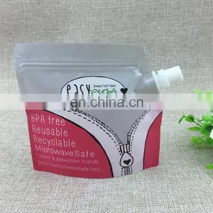 Factory Cheap Price Squeeze Refillable Plastic Food Packaging Pouch /Reusable Spout Pouch Liquid Bag for Baby and Kids thumbnail-1