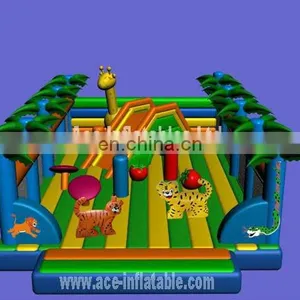 Jungle Theme Commercial Grade Inflatable Fun City thumbnail-1