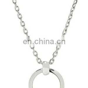 Silver O Shape Little Letters Pendant Necklace thumbnail-1