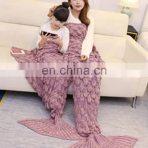 Different Color Wholesale Pink Mermaid Tail Blanket thumbnail-6