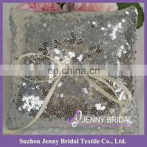 RP02 Cheap Silver Sequin Deorative Wedding Ring Bearer Pillow thumbnail-1