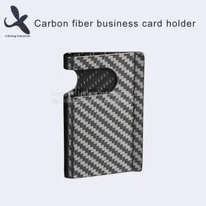 RFID Carbon Fiber Slim Wallet Money Clip Minimalist Front Pocket Wallet Business Credit Card Holder thumbnail-1