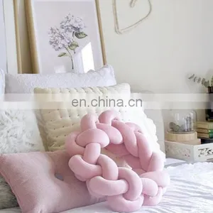 NEW FASHION ROUND Braid Yarn Knitted Knot Ball Plush Throw Pillow - Home Office Sofa Decor thumbnail-1