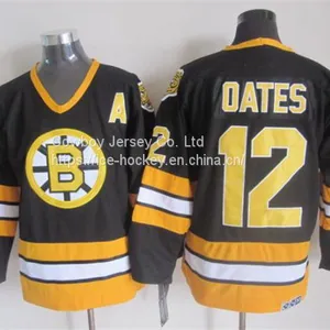 Boston Bruins #12 Oates Throwback Black Jersey thumbnail-1
