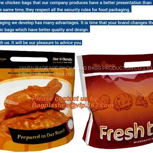 Zipper Hot Chicken Bags/ Roasted Chicken Packaging Bag With Window/ Microwaveable Grilled Chicken Bag, Bagease, Bagplastics thumbnail-4
