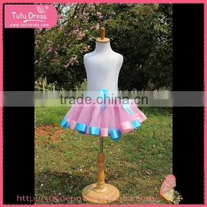 Tulle Skirt, Girls Tulle Skirt Pink With Blue, Ballet Dance Costumes Girls thumbnail-2