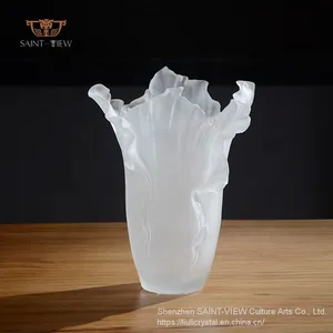 00:04 00:45 View Larger Image Share SAINT-VIEW Original Design Pate De Verre Crystal Glass Vase For Wedding Centrepiece Home Decor thumbnail-2