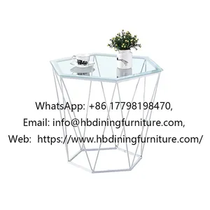Round Glass Wire Leg Transparent Coffee Table thumbnail-1