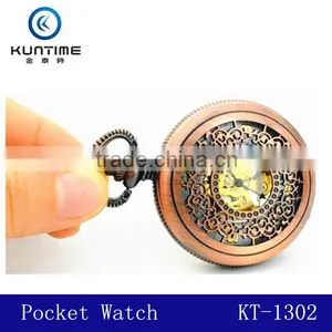 Skeleton Automatic Mechanical Watch Gift Present Pocket Watch thumbnail-1