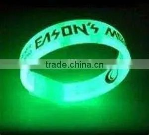 Glow in the Dark Silicone Watch Bracelet / Dark Rubber Bands in 17 Years Rubber Manufactory China thumbnail-1