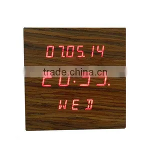LED Digital Wooden Clock With Calendar, Radio, Bluetooth and Loudspeaker thumbnail-1