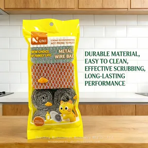 High Quality Kitchen Cleaning Kit Dish Wash Scrub Pad Sponge Stainless Steel Scourer Cleaning Set thumbnail-5