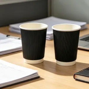 Eco-Friendly Waterproof Corrugated Paper Cup for Coffee & Tea Shops thumbnail-1