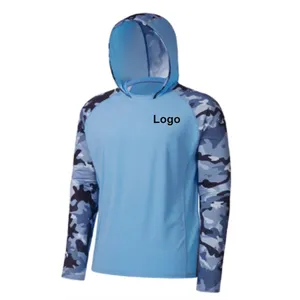 Custom Logo UPF 50+ Sun Protection Hoodie for Men Quick Dry UV Fishing Shirt Performance Long Sleeve Outdoor Wear thumbnail-5