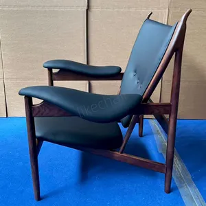 Luxury Designer Leather Single Lounge Chair Elegant Metal Leg Armchair for Living Room Furniture Chaise Style thumbnail-5