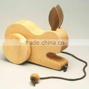 New Design Handmade Natural Wooden Rabbit Toys Wholesale thumbnail-1