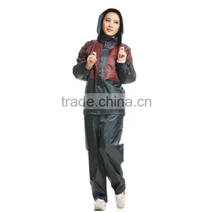 Polyester Adult Leisure Fashion Rain Coat With Pants thumbnail-3