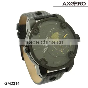 2015 Popular Alloy Case Good Quality Leather Watch With Date Sprots Watches for Men thumbnail-1