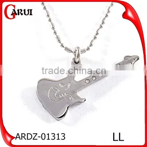 Fashion Music Note Pendant Necklace Silver Jewelry Guitar Pendant thumbnail-1
