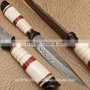 Skinny Hunting Knife With White Bone and Buffalo Horn Pieecs thumbnail-1