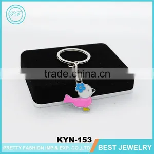 Promotional Cheap Fancy Cute Bird Keychain Colorful Car Key Ring thumbnail-1