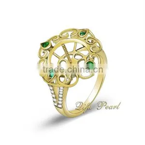 Factory Directly Price Luxury 18K Pearl Ring Mounting With Diamonds thumbnail-1
