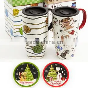 Gift Design Ceramic Travel Mug With Coasters Ceramic Mug thumbnail-1