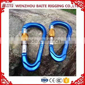 CE Mark Colorful Aluminum Snap Hook,Outdoor Sports Carabiner With Snap Hook Breakign Load 2600kg For Climbing Use thumbnail-3