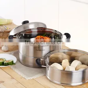 Thick Bottom Nonstick 2layer Stainless Steel Food Steamer Pots thumbnail-2