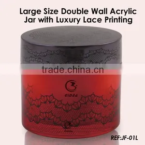 200mlRed Empty Round Cosmetic Cream Container Plastic thumbnail-1