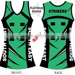 Sublimated Printing Netball Dress Color Red and Blue thumbnail-3