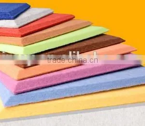 100% Recyclable Polyester Fiber Fire-proof Decorative Acoustic Ceiling Panel for Auditorium thumbnail-1
