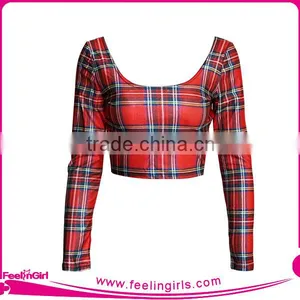 New Arrival NO MOQ Long Sleeve Crop Top for Womens thumbnail-5