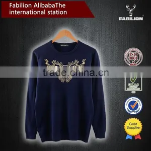 Men's Round Collar Cashmere Pure Colour Sweater for New Design Sweaters thumbnail-1