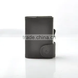 Top Cowhide Rfid Blocking Genuine PU Leather RFID Wallet Black thumbnail-1