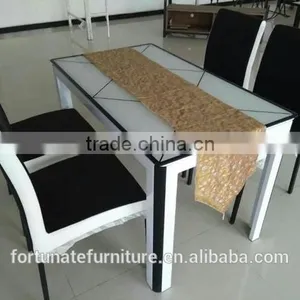 4 Seater Tempered Glass Dining Table and Chair Set thumbnail-4