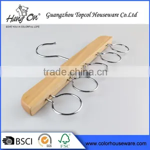 Wholesale Metal Hook Clothes Natural Wood Hanger thumbnail-1