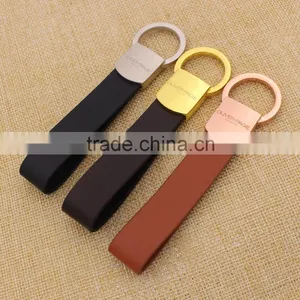 Custom Concise Gold Leather Keychain/blank Rose Gold Key Chain Leather Supplier's Choice thumbnail-2
