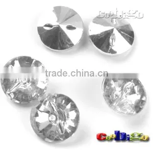 24L(15mm)White Acrylic Cut Culet Back Fashion Rhinestone&Crystal Button For Stylish Bags Garment Shoes #FLN012-24L(06) thumbnail-1