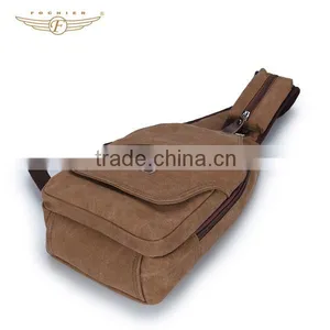 Custom Single Strap Men Canvas Sling Bags Wholesale thumbnail-2
