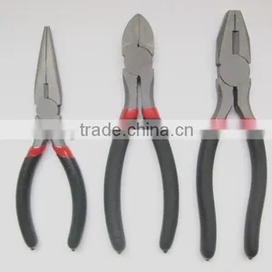 3pcs Tools Set, Long Nose Pliers, Diagonal Cutter Pliers, Combination Pliers, Hand Tools Kit thumbnail-1