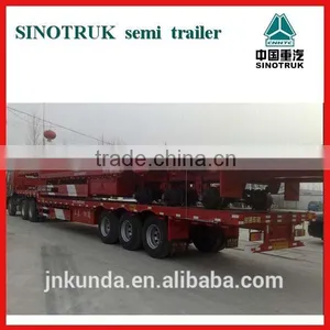 China High Quality Three Axle 40t 40 Feet Transport Flatbed Trailer thumbnail-1