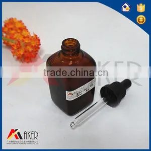 Plastic Dropper Square Essential Oil Amber Glass Bottle thumbnail-2