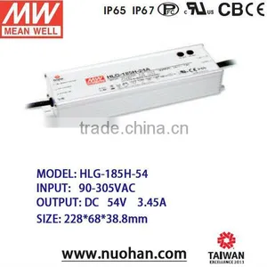 Meanwell Waterproof Electronic Led Driver HLG-185H-54 185W 54V Led Dimmable Driver thumbnail-1