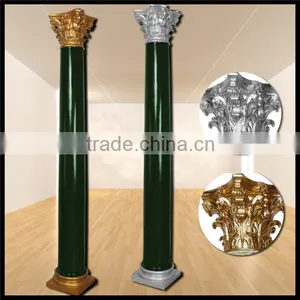 Jade Tone Surface Pillar Gold or Silver Cap and Base Roman Column thumbnail-1