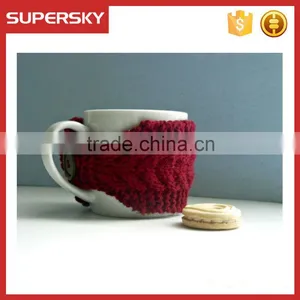 V-67 Warming Crochet Knitted Cosy Sleeve Cup Mug Sweater thumbnail-2