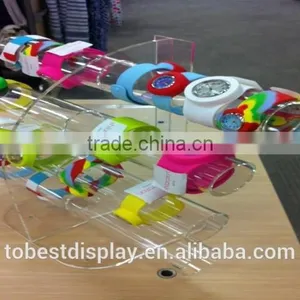 Elegant Clear 3 Tiers Acrylic Watch Display Stand,wrist Watch Display Stand Manufacturer thumbnail-1