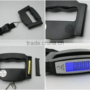 50kg Blue LCD Portable Digital Luggage Scale With Belt or Hook thumbnail-4